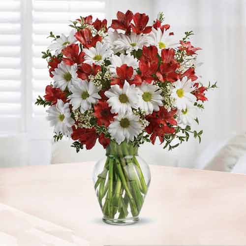 Red and White Floral Bouquet