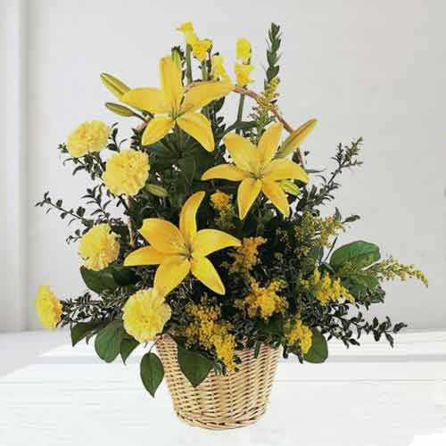 Funeral Arrangement of Yellow Flowers