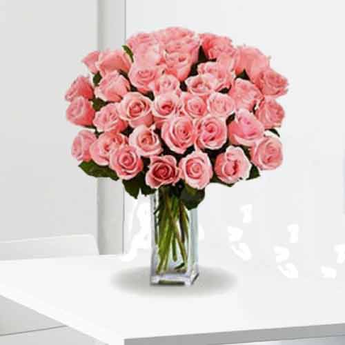 Bouquet of 36 Long Stemmed Pink Roses