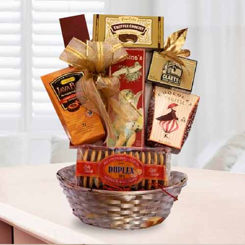 Delicious Basket of Chocolate and Cookies