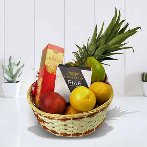 Delicious Fruit and Cheese Basket