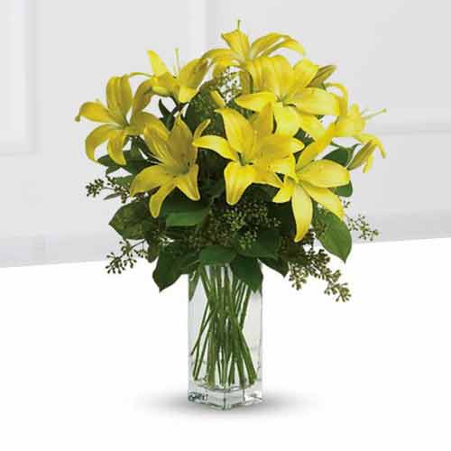 Bouquet of Yellow Asiatic Lilies