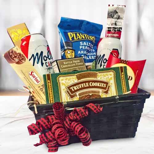 Beer and Nuts Treats in a Basket